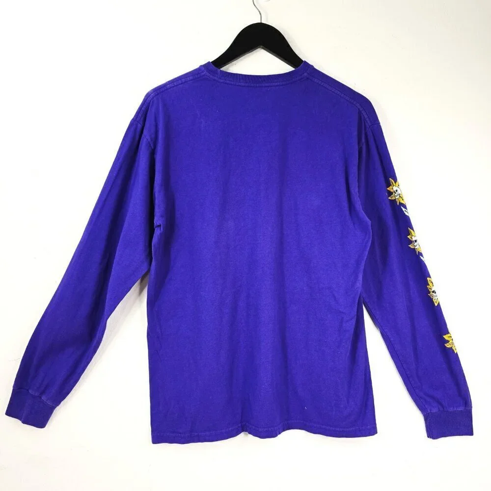 Vans The Skull Flower Off The Wall Long Sleeve Graphic T-Shirt Tee Yellow